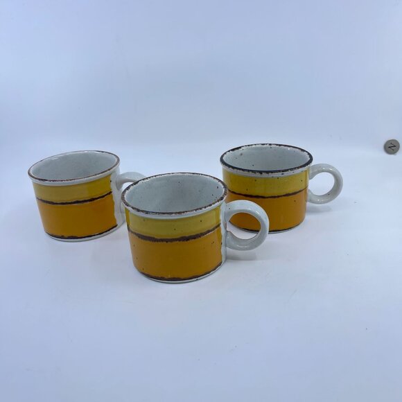 vintage stonehenge midwinter sun cups and saucers set of 3 1970's - Picture 4 of 8